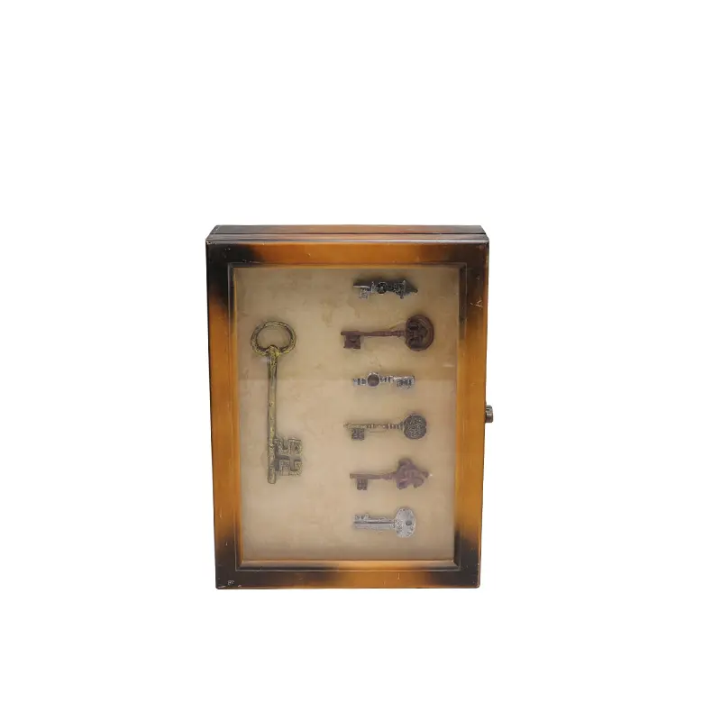 Vintage decorative housewarming gift key-holder wooden house custom wooden key holder box for wall