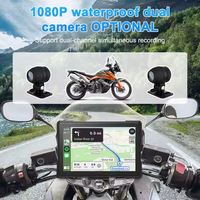 Portable sans fil CarPlay Android Auto 5 pouces écran tactile moto GPS navigateur étanche Bluetooth TPMS double caméra Kit