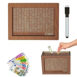 Tirelire personnalisée en bois pour enfants-Boîte d'épargne de bricolage pour adultes et enfants, objectif de <span class=keywords><strong>10</strong></span>,000 $, <span class=keywords><strong>cadeau</strong></span> promotionnel idéal - Product Image 2