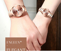Fngeen 5808 Montre-bracelet à quartz en acier inoxydable de luxe pour couple, design classique, pour femmes et hommes, Reloj Uhr
