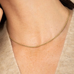 Daily Wear Twisted Link <strong>Chain</strong> 925 Sterling <strong>Silver</strong> Rope <strong>Chain</strong> Choker Necklace - Product Image 3