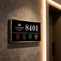 Système de sonnette et plaque de porte électronique murale en alliage d'aluminium pour numéros de chambre d'hôtel, compatible avec les portes en acier, laiton ou bois, pour serrures intelligentes