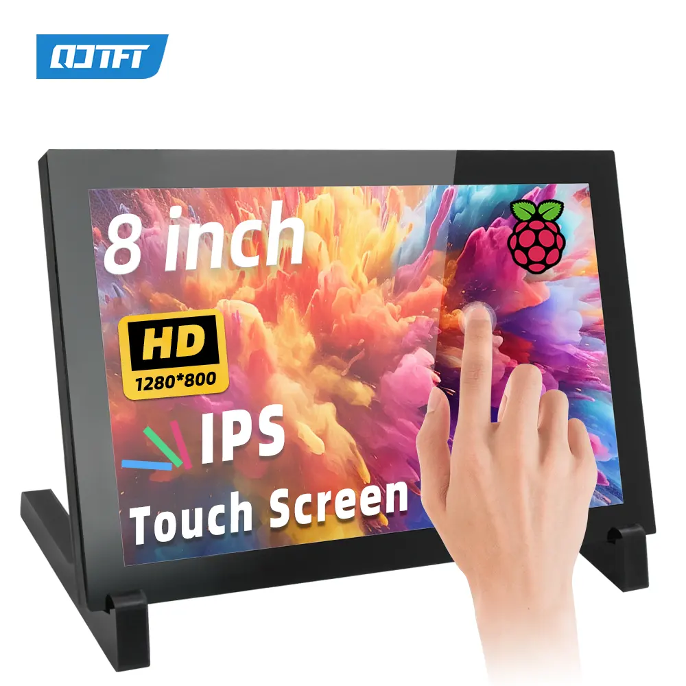Monitor de pantalla táctil capacitiva LCD IPS 1280*800 de 8 pulgadas, visualización completa, pantalla LCD Raspberry Pi de 8 pulgadas