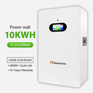 Dawnice Lifepo4 15kh 5kwh 10kwh 51,2 V 200ah Montado en la pared Energía solar Pared Batería de almacenamiento de energía solar para el hogar - Product Image 1