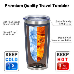 YATAI Gobelet isotherme de voyage en acier inoxydable 20oz avec logo personnalisé, poignée, couvercle et paille, design attrayant, bouteille d'eau - Product Image 4