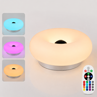 Lampe de table conique ABS moderne et simple RGB, rechargeable, 3 couleurs, à intensité variable, commande tactile, lampe murale pour chambre à coucher, bar, salon
