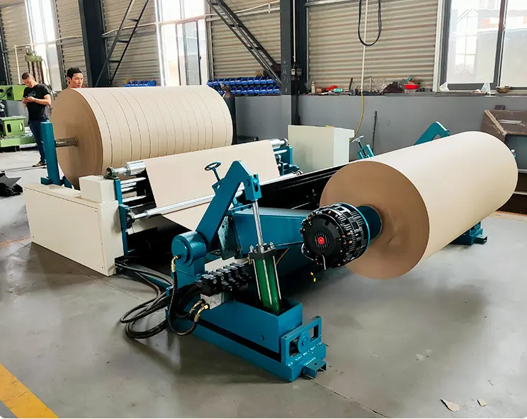 Máquina de enrolamento de papel de rolo automático completo, máquina de enrolamento de papel cru para núcleo de papel