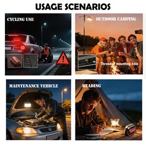 Projecteur solaire rechargeable, lampe de camping LED portable, lampe torche magnétique étanche, lampe de travail COB pour garage de voiture - Product Image 3