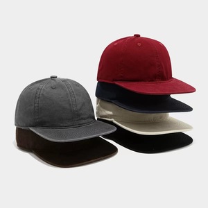 Gorra de Béisbol de Algodón Lavado con Logotipo Personalizado al por Mayor, Gorra de Papá sin Estructura de Copa Suave y Visera Corta, Gorra Retro Vintage de Visera Plana para el Sol - Product Image 6