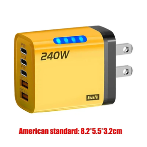 240瓦双Type-C智能快速充电USB C充电器块欧盟美国英国插头<span class=keywords><strong>2</strong></span> USB+<span class=keywords><strong>3</strong></span> Type C充电器LED灯电源适配器适用于手机 - Product Image 6