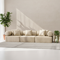 Ensemble de canapés d'angle Chesterfield modulaires compressés, forme personnalisable, emballé sous vide, rebond en 1 minute, tissu antidérapant et stable