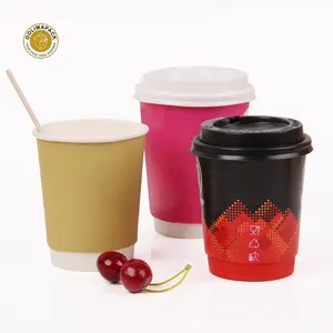 حار بيع 8oz 16oz compostable كرافت حاوية قهوة 100% القابلة للتحلل جيش التحرير الشعبى الصينى طلاء ورقة كأس