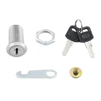 5/20 Ensembles de serrures à came argentées pour armoire, cylindre métallique avec 2 clés 16MM/20MM/25MM/30MM pour bureau, boîte aux lettres