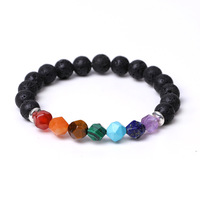 Bracelet de perles de 8 mm en agate rouge naturelle colorée et améthyste, pierres à facettes, fait main, avec turquoise, pour la guérison énergétique et le yoga