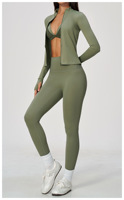 Ensemble de sport 3 pièces pour femme, haute élasticité, respirant, séchage rapide, doux, pour la gym, le fitness, les activités de plein air, color block