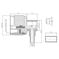 Nouveau connecteur mâle de type N de connecteur à angle droit N-JWB3 de conception pour l'ensemble de câble RG141