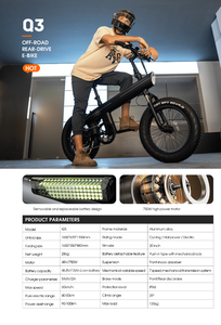 Vélo électrique Q3M à <span class=keywords><strong>moteur</strong></span> central 750W avec capteur de couple, compatible <span class=keywords><strong>Bosch</strong></span>, <span class=keywords><strong>pour</strong></span> VTT tout-terrain - Product Image 6