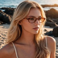 Lunettes de vue unisexe personnalisées sur ordonnance, monture optique classique en acétate, style ovale, tendance, vente en gros