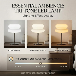 Lámpara de Mesa Estética al por Mayor para Decoración de Cafeterías, Estilo Bauhaus, Lámpara de Escritorio Cromada, Lámpara de Cristal Naranja con Forma de Hongo - Product Image 3