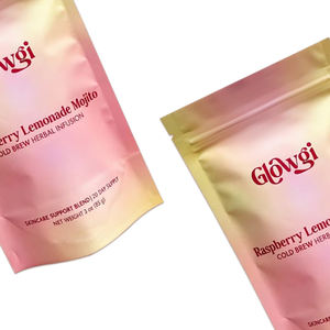 Bolsas reutilizables con cierre zip, aptas para alimentos, con impresión personalizada y logotipo, tipo pouch, para envasar té en polvo. - Product Image 5