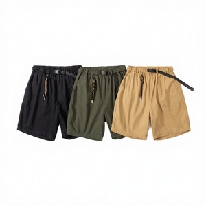 Custom Logo Printing Men's Mid Waist Bermuda Shorts Casual Summer Plain Dyed Breathable Cotton Shorts with <b>Elastic</b> Waist Online - Product Image 2