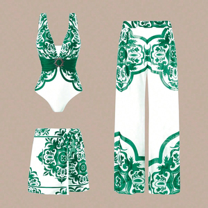 Nouveau <span class=keywords><strong>Maillot</strong></span> <span class=keywords><strong>de</strong></span> <span class=keywords><strong>Bain</strong></span> Sexy Tendance à Décolleté Plongeant, Ensemble Bikini Une Pièce et Culotte, <span class=keywords><strong>Maillot</strong></span> <span class=keywords><strong>de</strong></span> <span class=keywords><strong>Bain</strong></span> Imprimé Rétro en Gros - Product Image 5
