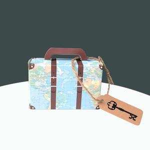 Lüks bavul şekilli kağıt şeker kutusu yaratıcı Mini bavul düğün iyilik hediye şeker çerez çikolata kutusu ambalaj - Product Image 4