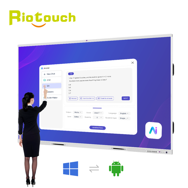 Ai Interactive Board Digital Board for Teaching Android Touch Screen Ai Interactive Whiteboard School Panel