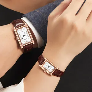 Luxury Quartz Watches for Couple Leather strap Couple Watch Fashion watches for men and woman Female Male Clock Gif