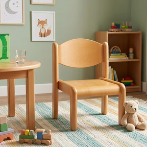 Silla Montessori para Niños, Material de Madera de Haya Contrachapada, para Guardería y Jardín de Infancia, Acabado Natural, Tres Tamaños Disponibles - Product Image 1