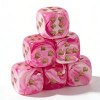 Dés (lot de 2) de taille standard pour Mahjong, dés colorés de 16 mm, motifs floraux, dés D6 personnalisés