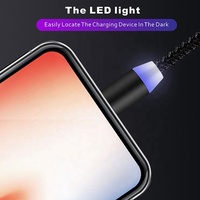 Câble de charge magnétique 3 en 1 tressé, câble de charge magnétique pour téléphone, câble USB de type C pour iPhone