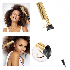 Lược Chải Nóng Màu Đen Máy Ép Tóc Bàn Là Phẳng Lược Làm Nóng Bằng Điện Máy Uốn Tóc Khô Và Ướt Máy Tạo Kiểu Thẳng Máy Uốn Tóc - Product Image 4