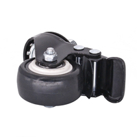 Roulettes électrophoretiques noires verrouillables et pivotantes de 2 pouces en PVC/PU, petites roulettes industrielles fixes et pivotantes pour meubles, usage léger