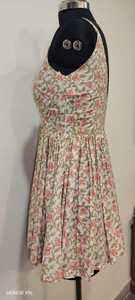 Vestido de Verano con Estampado Floral, Tirantes Finos, Corte en A, Cuello en V, Cintura Imperio Plisada, Largo por Encima de la Rodilla - Product Image 3