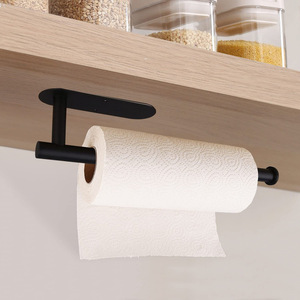 Portarotolo Moderno a Parete <span class=keywords><strong>in</strong></span> <span class=keywords><strong>Acciaio</strong></span> <span class=keywords><strong>Inox</strong></span>, Supporto per Tovaglioli, Carta Igienica e Pellicola <span class=keywords><strong>in</strong></span> Plastica, Senza Fori o Chiodi - Product Image 3