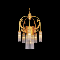 Lustre moderne en cristal de luxe avec lumière chaude 3000K, installation facile, hauteur réglable pour usage domestique et commercial