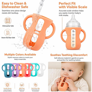 Funda Protectora de Silicona para Biberón <span class=keywords><strong>Philips</strong></span> Avent, Antideslizante y Antigolpes, Compatible con Fundas de Silicona para Biberones Avent - Product Image 5