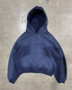 Sweat à capuche personnalisé de haute qualité délavé au soleil et à l'acide 100% coton Vintage Distressed Zipper Up Sweats à capuche surdimensionnés Boxy pour homme - Product Image 6