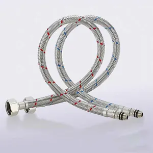 hot and cold water flexible steel hose hot cold inlet pipe long rod plumb hose faucet adapter hose