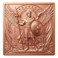 Barre de cuivre Guerrier romain SPQR 5 oz 999 pur, en relief 3D, Aigle gardien ailé avec bouclier, pièce de collection