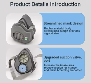 Masque demi-visage en silicone anti-poussière et anti-brume pour usine industrielle OEM & ODM, respirateur protecteur réutilisable 3200 avec filtre - Product Image 3