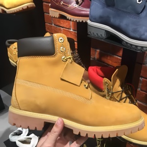 High Quality TB Yellow Casual High Top Boots Genuine Leather Waterproof Outdoor Elevator Work Boots - Product Image 6