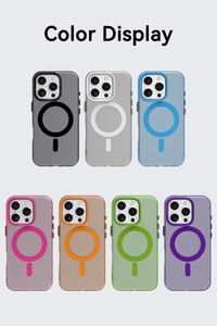 Para <span class=keywords><strong>iPhone</strong></span> 16 Pro Max 16 Pro 15 Plus, funda con anillo magnético para teléfono, textura de piel mate, transparente, antihuellas dactilares, funda antiamarillamiento - Product Image 3