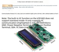 شاشة LCD1602 1602 16x2 مع وحدة IIC/I2C
