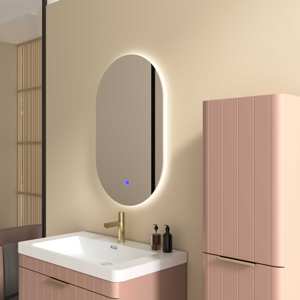 Moderno 24-IN PVC MDF rosa bagno galleggiante vanità con resistente all'acqua LED specchio da bagno per casa Villa Hotel appartamenti progetti - Product Image 1