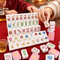 Juego de Fichas de Mahjong Mini de Plástico Impresas en 3D, Cuatro Colores, Ecológico, Portátil, Juego de Mesa, Adorno, Ocio Familiar