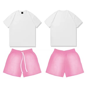 Conjunto Deportivo de Pantalones Cortos y Camiseta para <span class=keywords><strong>Hombre</strong></span>, con Logotipo Personalizado al por Mayor, Traje Deportivo de 2 Piezas - Product Image 3