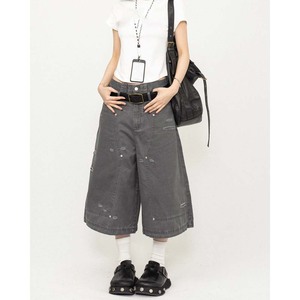 Pantalones Cortos de Mezclilla <span class=keywords><strong>Gris</strong></span> Y2K 2026 de Doble Rodilla Personalizados, Estilo Bermuda Holgados con Efecto Desgastado para Hombre, Jeans Cortos Casuales para Hombre - Product Image 6