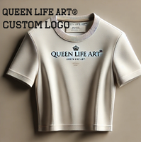 Haut court personnalisable à logo imprimé DTG 100% coton T-shirt personnalisé hauts courts fantaisie pour adolescents